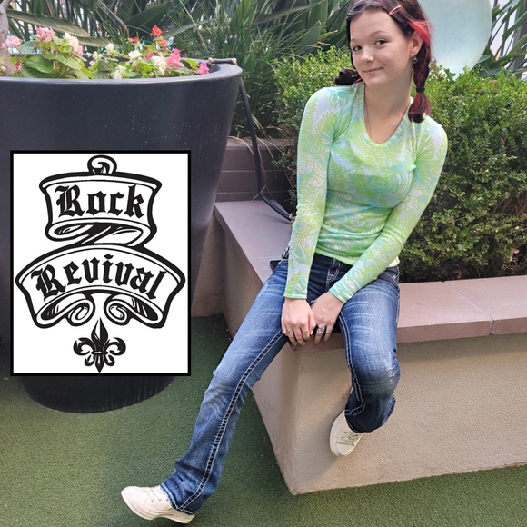 Rock Revival Denim - ROCK REVIVAL Dark Wash Jen Jeans Bootcut Blue 26/2